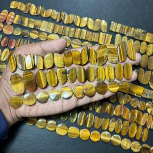 Pendientes de jaspe de ojo de tigre alto de grado AAA, pendientes de piedras preciosas verdes naturales de alto pulido para fábrica de joyería al por mayor - Product Image 1