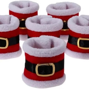 แหวนผ้าเช็ดปากทำด้วยผ้าขนสัตว์ตกแต่งด้วยที่คลุมซานตาคลอสสำหรับเทศกาลคริสต์มาสเพิ่มความทันสมัยให้กับโต๊ะอาหารของคุณ - Product Image 1