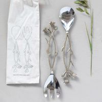 Juego de servidor de ensalada de acero inoxidable con acabado dorado con elegancia artística, perfecto para hogares modernos o eventos profesionales