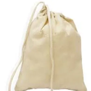 Çevre dostu organik Calico pamuk iplik toz torbası özel % reklam kumaşı pamuk Logo baskı tuval İpli toz torbası
