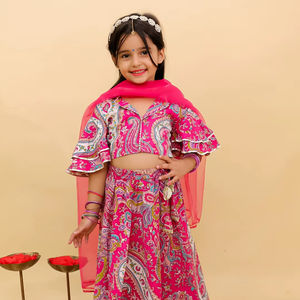 Designer Lahenga Choli Indian Beautiful Ethnic <b>Kids</b> Lahenga Dupatta Set for Women - Product Image 1