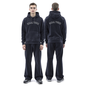 Custom Sunfade Acid Washed Vintage Jogging Suit Men Streetwear Distressed Printing and Patchwork Hoodie Sweatpants Set Sweatsuit - Product Image 1