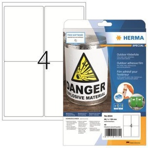 HERMA White <b>Foil</b> Label 99.1 X 139 mm 40 Labels/Pack <b>Window</b> Stickers - Product Image 1