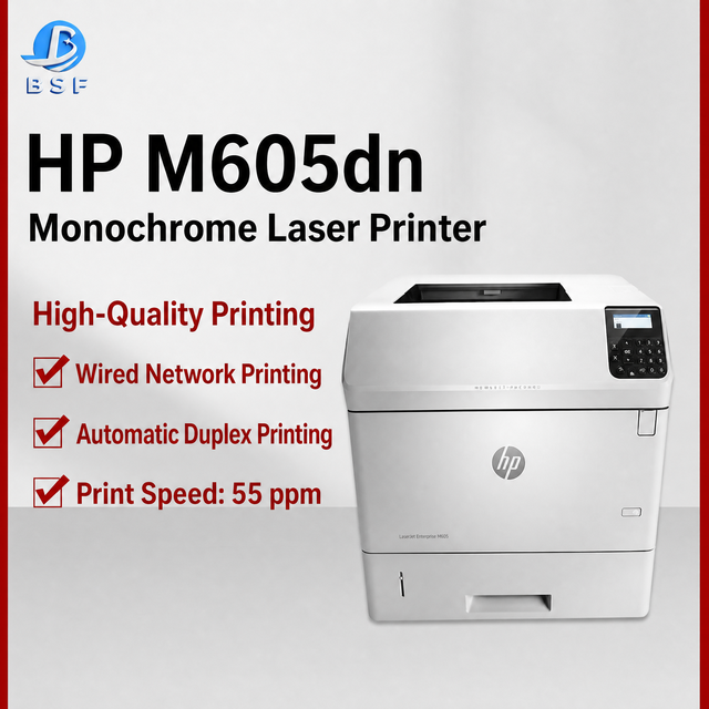 Refurbished HP LaserJet Enterprise M605dn A4 Enterprise Grade Mono Laser Printer for Daily Heavy Duty Office Document Printing