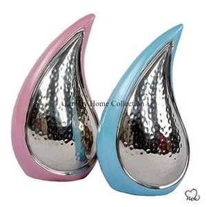 โกศและขวดโหลสำหรับงานศพอุปกรณ์ตกแต่งรูปหยดน้ำตาเคลือบสีฟ้า - Product Image 2