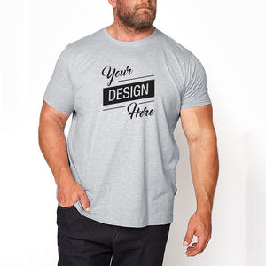 Top qualité personnalisé blanc hommes grand T-shirt grande taille grande été respirant coton Spandex gris et autre couleur T-shirt pour hommes - Product Image 1