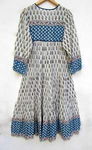 Haute qualité femmes été robe mi-longue nouveauté bleu décontracté genou-longueur robe bouton Offre Spéciale Designer Maxi robe naturel - Product Image 2