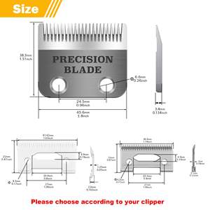 Lames de rechange en acier inoxydable de précision pour tondeuse à cheveux, usage professionnel, lot de 2, compatibles avec les tondeuses à cheveux domestiques - Product Image 1