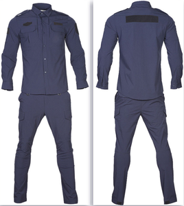 Ensembles d'uniformes de garde de sécurité à logo personnalisé pour hommes ensemble de costumes de garde de sécurité à manches longues en polyester et coton respirant à séchage rapide - Product Image 4