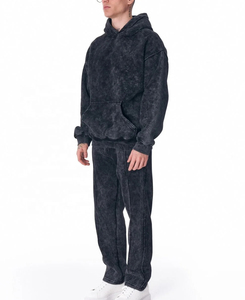 Men's Hoodies Rhinestone Acid Wash Tracksuit Set Oversized Full <b>Zip</b> up Vintage Custom Heavyweight Set for Men - Product Image 3