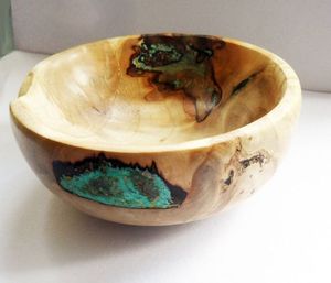 Cuenco de resina de madera rústica artesanal hecho a mano moderno centro de mesa elegante hogar cocina acento decorativo - Product Image 6