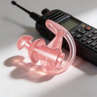Earbud Pengganti Ramah Lingkungan dari Silikon (Hitam) untuk Walkie Talkie, Aksesori Headset Pelindung Pendengaran dengan Tabung Koil