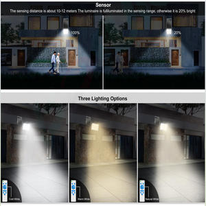 Lámpara Solar LED de Aluminio de 3000K/4000K/6000K, Lámpara Solar para Exteriores, Impermeable, con Sensor de Movimiento, Luz Solar para Jardín - Product Image 5