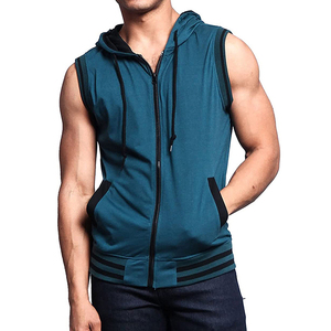 High Quality <b>Men</b> Sleeveless <b>Pullover</b> Drawstring Hoodies Sportswear Bodybuilding Singlet Hoodie Gyms Stringer Hoodies <b>Men</b> - Product Image 3