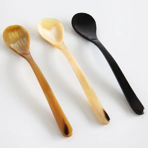 Juegos de cubiertos de cuerno hechos a medida para suministros de restaurante y supermercado de hotel-Cucharas y tenedores de cuerno pulidos - Product Image 2