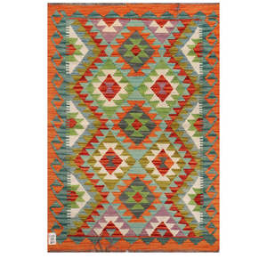 Alfombra Kilim de Maimana, Afganistán, 127 x 91 cm, Alfombras y Conjuntos Tradicionales Afganos - Product Image 1