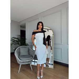 Vestido de satén 2028 con detalle de lazo en el hombro, cintura natural y característica transpirable - Product Image 6