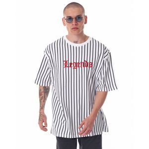 T-shirts personnalisés pour hommes 100% coton épaules tombantes manches courtes longue longueur de haute qualité coupe surdimensionnée vierge - Product Image 5