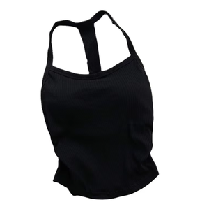 Summer <b>Knitted</b> Breathable Sexy Club <b>Women's</b> Casual White Sleeveless Cotton Jersey Ribbed Crop <b>Tank</b> <b>Top</b> Front Fitness Daily Wear - Product Image 6