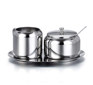 Tazón de azúcar y sal de acero inoxidable personalizado, 2 tarros con cuchara y tapa acrílica, el mejor diseñador a precio competitivo - Product Image 6