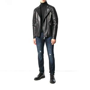 Chaqueta de cuero genuino para hombre al por mayor de primera calidad, chaqueta de cuero de vaca duradera, prendas de vestir exteriores, diseño clásico elegante para todas las estaciones - Product Image 2