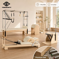 Reformer de Pilates de luxe en bois de chêne massif avec tour, lit de Pilates de qualité professionnelle pour studio, ensemble d'équipement de Pilates avec logo personnalisé