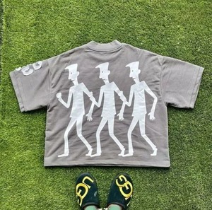 Camiseta de cuello redondo con lavado ácido de alta calidad para hombre, camiseta informal de punto de corte Regular, diseño personalizable al por mayor - Product Image 5