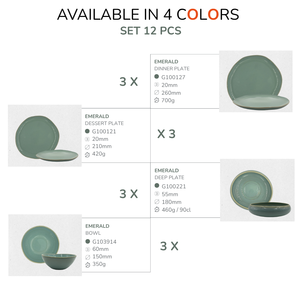 Ensemble de vaisselle en grès de Bali 12 pièces AQUA Starry Night Reactive Glaze Passe au micro-ondes Lave-vaisselle Design minimaliste personnalisable - Product Image 3