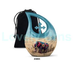 Mammoth Tribute Antiquated Veneration Memorial Urn for Human Ashes Beautiful Tear Drop Cross Cremation Urn With Free <b>Velvet</b> <b>Bag</b> - Product Image 1