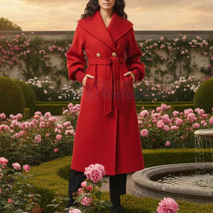 Abrigo Largo de Lana al Por Mayor, Abrigo Largo de Alta Calidad para Mujer, Material 100% Transpirable y de Secado Rápido - Product Image 6