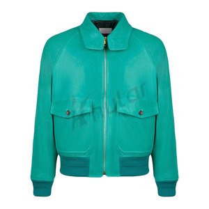 เสื้อแจ็กเก็ตหนังผู้ชายสำหรับฤดูใบไม้ร่วงและแฟชั่นปรับแต่งสีแทนด้วยซิปสุดเท่ - Product Image 3