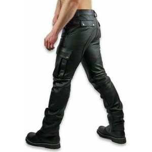 Wholesale Lightweight Men's <b>Leather</b> <b>Cargo</b> <b>Pants</b> for Winter Sportswear Customizable Logo Mid Waist men's <b>pants</b> - Product Image 5