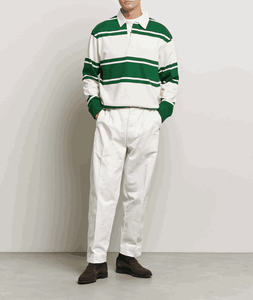 Chemise de rugby personnalisée de haute qualité Chemise de rugby pour hommes à rayures cousues à manches longues Style polo de sport Chemise de rugby en jersey de coton rayé pour hommes - Product Image 2