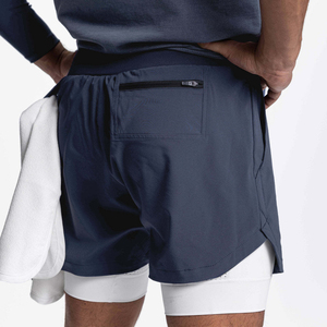 2024 nueva llegada ropa deportiva hombres Atlético transpirable entrenamiento secado rápido hombres pantalones cortos Fitness poliéster gimnasio pantalones cortos hombres - Product Image 3