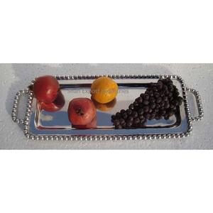 Plateau de service rectangulaire en métal fini argent plateau de service à thé et café pour ustensiles de cuisine et fournitures de restaurant à la maison - Product Image 6