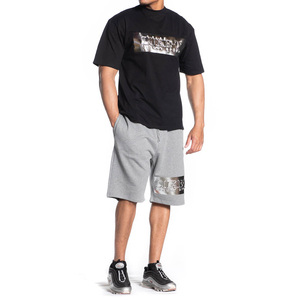 STREETLAB Men's T-Shirt And Shorts Set 100% Cotton 300gsm O-Neck Short Sleeve Regular Fit Street Style Gold Foil Logo - Product Image 5