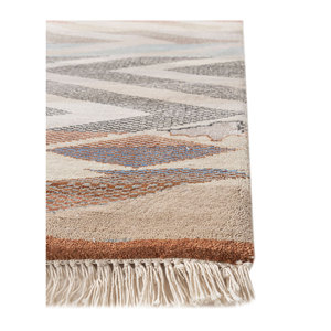 Alfombra Manchaha Geométrica Anudada a Mano de Lana, Bambú y Seda, 10 mm, Rectangular, para Sala de Estar, Pasillo, Disponible en Gris y Negro-Les-2500 - Product Image 4