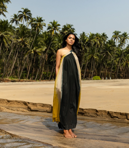 Robe de vacances longue asymétrique sans manches, longueur cheville, imprimé tie & dye - Product Image 2