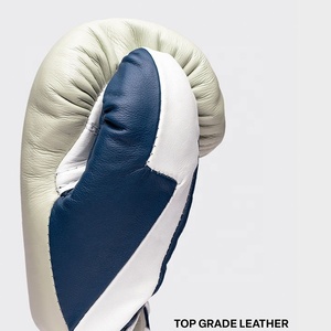 Kit d'entraînement de boxe OEM FLY, dernier design bleu/blanc, en cuir de vachette véritable, personnalisable, toutes les couleurs et tailles disponibles. - Product Image 4