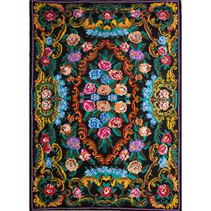 พรมขนสัตว์ลายดอกไม้ Nuray ทอมือหลายจุด ขนาด 9x12 ฟุต รูปทรงสี่เหลี่ยมผืนผ้า สำหรับบ้าน ห้องนั่งเล่น ทางเดิน ห้องโถง ห้องนอนวัยรุ่น - Product Image 1