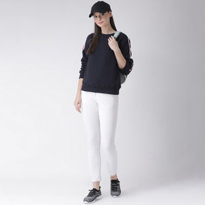 Venta directa de fábrica nueva llegada sudaderas largas de invierno para mujer con logotipo personalizado material sólido frontal impreso - Product Image 4