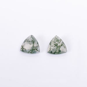Ágata de musgo verde, piedras preciosas sueltas, trillón de corte brillante, tamaño calibrado de 6,0x6,0x3,0mm para la fabricación de joyas, ágata de musgo Natural - Product Image 6