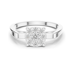 Bague en grappe florale avec diamant de laboratoire de 0,29 carat pour femme, clarté VVS-VS EF, or 18 carats, 14 carats, 10 carats et argent 925, rose - Product Image 3