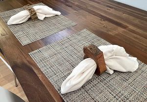 Ronds de serviette en bois de Noël indien exclusif d'élégance rustique pour les fêtes de mariage anneaux de serviette décoratifs de Table de cercle - Product Image 5