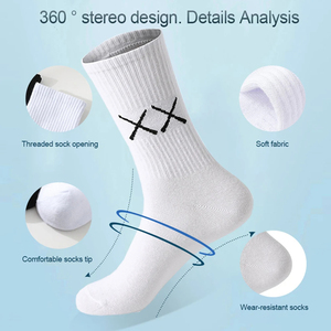 Calcetines de algodón para hombre, calcetines largos suaves y transpirables, calcetines blancos desodorantes de colores, calcetines para deportes al aire libre, calcetines de fútbol - Product Image 6