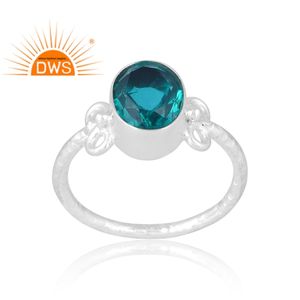 Última venta plata esterlina 925 Natural Doublet Santamaria aguamarina cuarzo anillo de piedras preciosas joyería personalizada para mujeres - Product Image 1