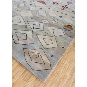 Alfombra Anudada a Mano Freedom Manchaha Ivory de Lana y Seda, Diseño Geométrico, Grosor de 10 mm, para Hogar y Pasillo, Modelo Lub-54 - Product Image 2