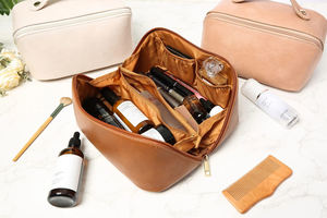 Cosmetic Toiletry <b>Leather</b> Zipper Dopp Kit <b>for</b> Men Cosmetic Bag Grooming Unisex Toiletry <b>Anniversary</b> <b>Gift</b> <b>for</b> <b>Him</b> Wash TYG-0042B - Product Image 2