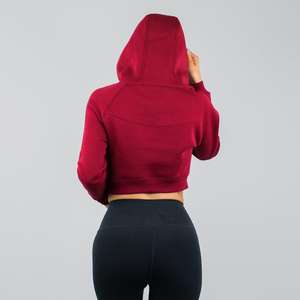 Plus Size 2025 High Quality Custom Crop Top Solid Breathable Fabric <b>Comfy</b> Fleece Pullover Women <b>Hoodies</b> - Product Image 3