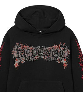 Personalizado Hombres DTG DTF Sublimación Rhinestone Sudaderas con capucha Streetwear Pullover Sudadera Moda OEM ODM Fabricante - Product Image 4